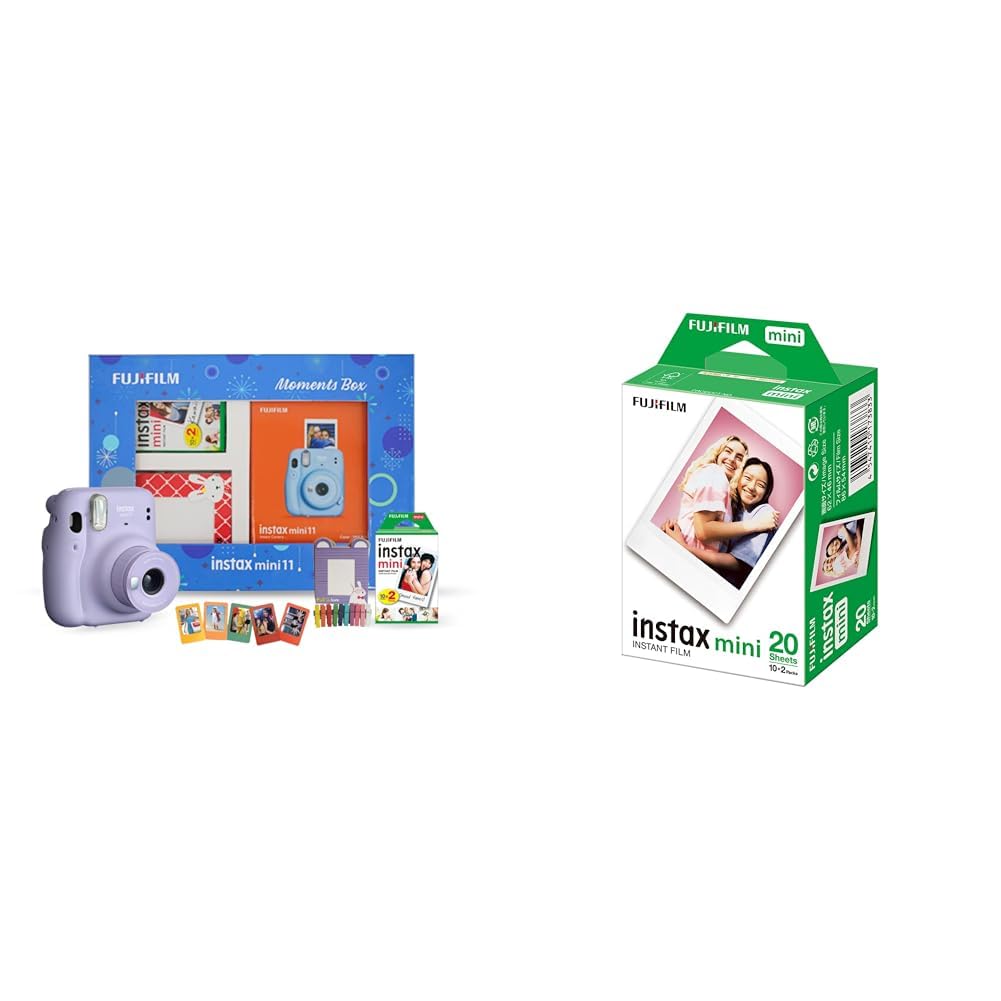 Fujifilm Instax Mini 11 Instant Camera (Lilac Purple) Moments Box with 20 Shots