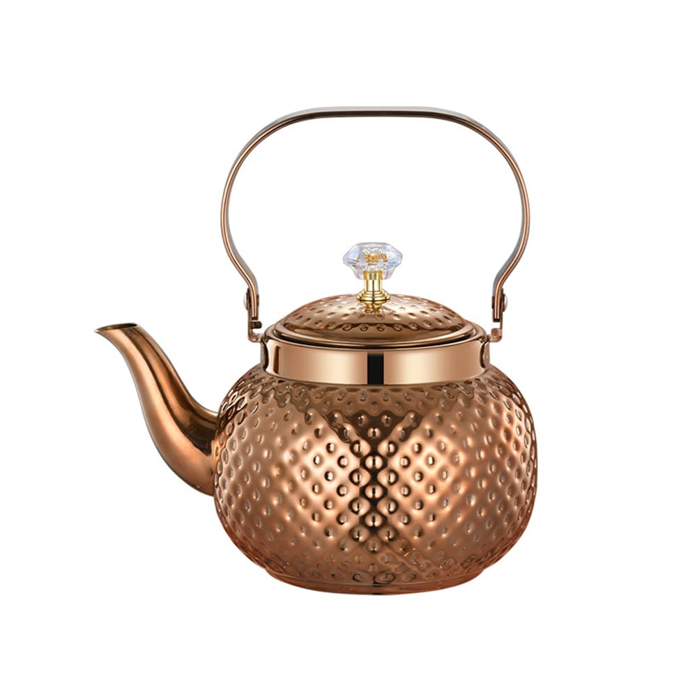 Rose Gold 1200Ml(40Oz) Stainless Steel Teapot With Removable Infuser, Stovetop Safe Tea & Coffee Pots, Tea Kettle For Loose Tea And Tea Bags