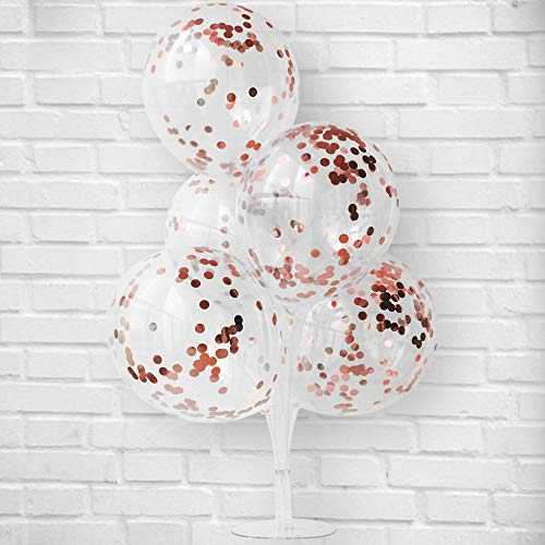 Image of Party Propz Rose Gold Confetti Balloons - Set of 10 Pcs Rose Gold Balloons For Decoration | Confetti Balloons | Anniversary Decoration Items | Baby Shower Decorations (Latex)