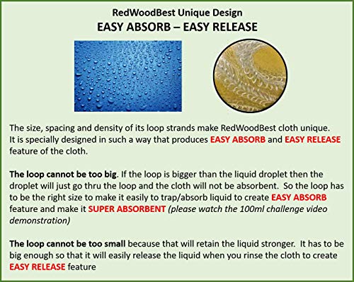 Redwoodbest Super Absorbent Bamboo Cleaning Cloth & Kitchen Wipe, To Replace Your Paper Towels, Sponges Or Dish Cloths With 6 Washable, Reusable, Durable, Thick, Soft, Bamboo Sustainable Products #TOP5