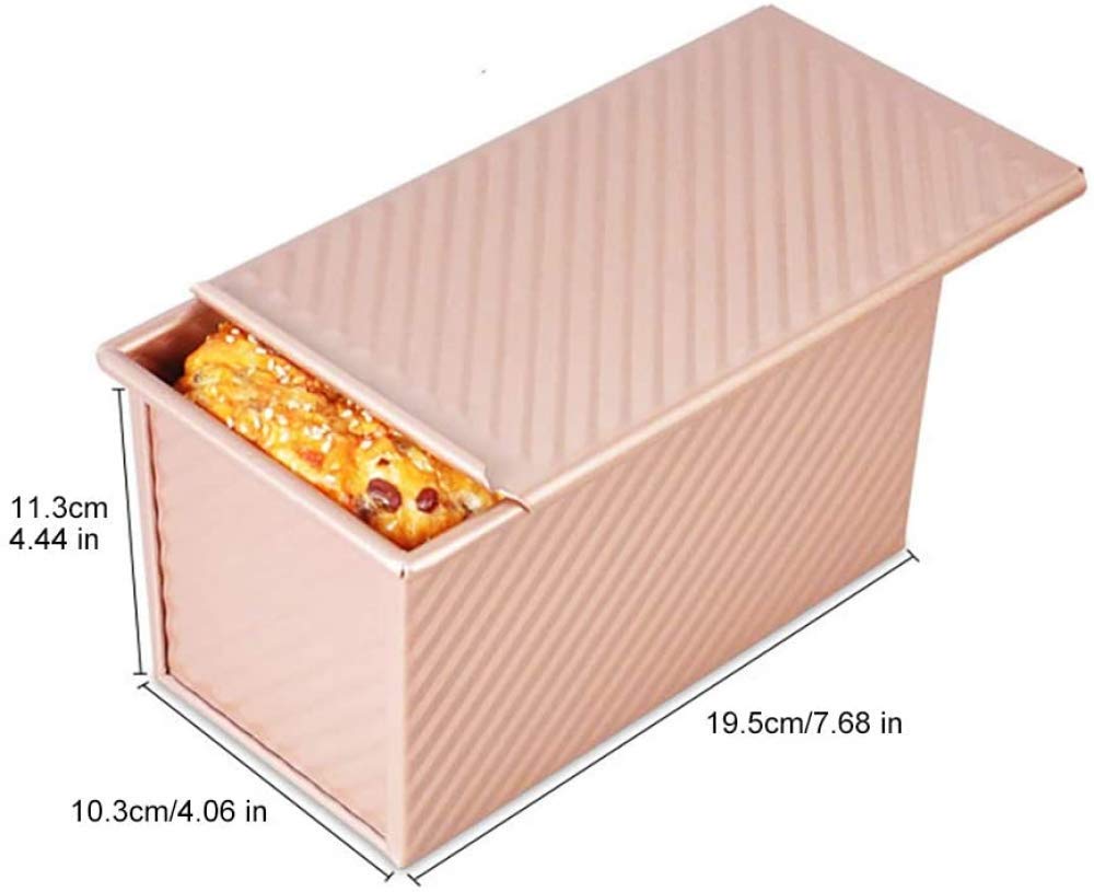 zaizai Teglia per Pane in Acciaio al Carbonio Antiaderente con Coperchio Teglia per Pane con Coperchio