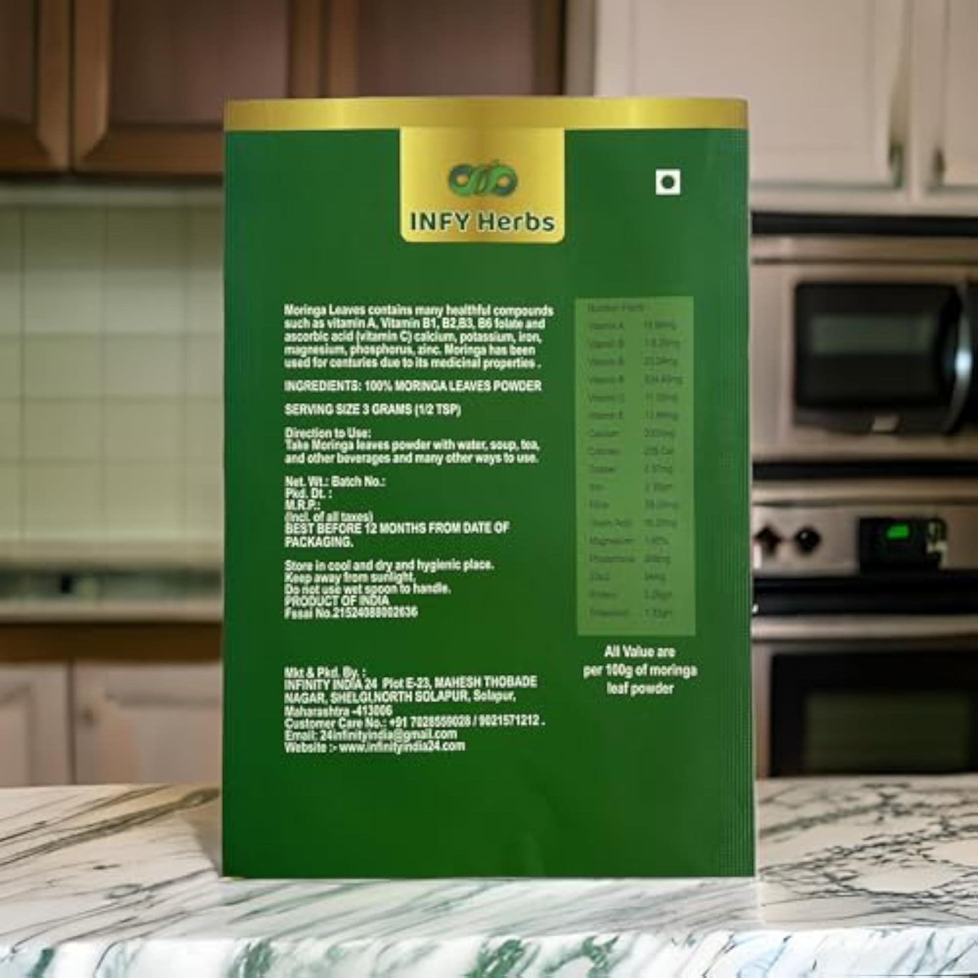 INFY Herbs 100% Organic Moringa Powder 150 Gm