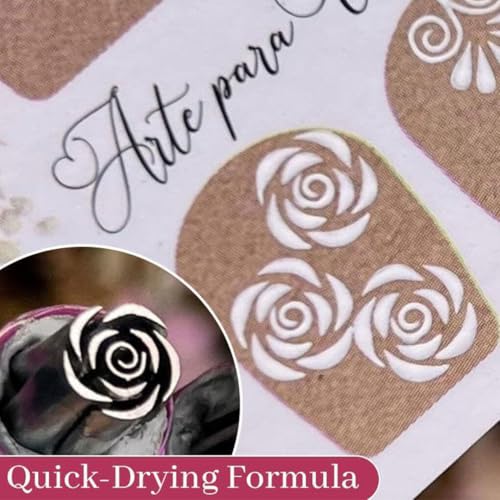 miduoidn Conjunto de canetas graffiti para arte em unhas, padrões florais e formas geométricas, torn