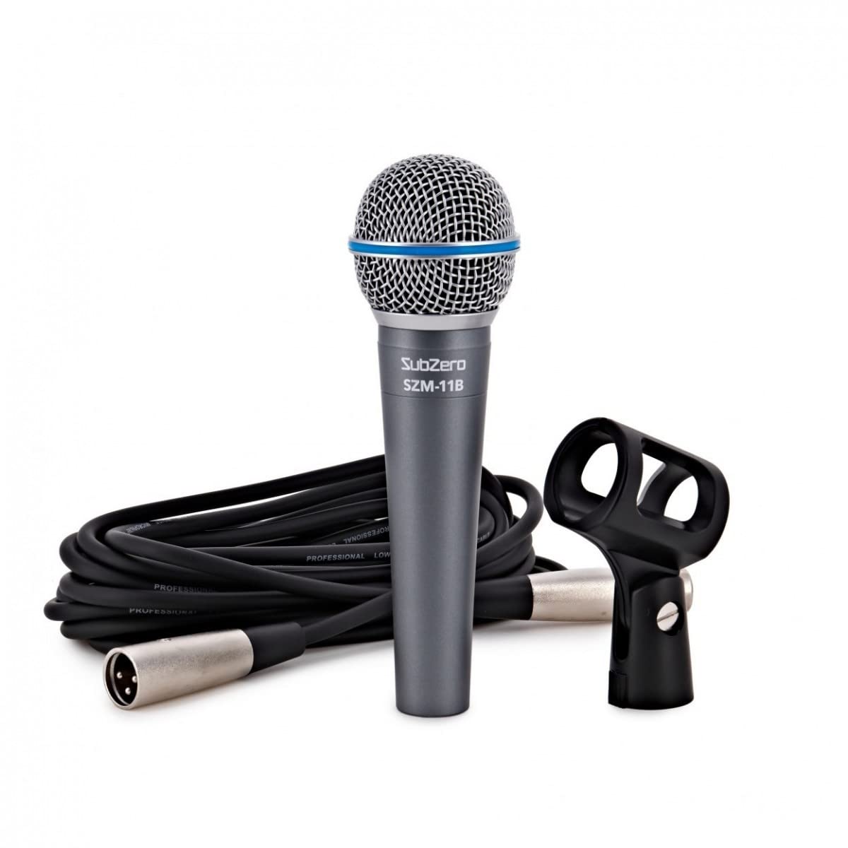 SubZero 11B Microfono dinamico professionale per canto con Diagramma polare cardioide Cavo XLR