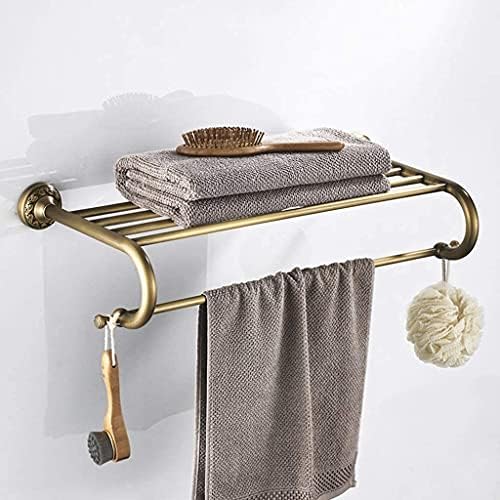 Universal Retro Bath Towel Rack Home Bathroom Full Copper Towel Rack Towel Hangingtifunctional Metal Wall Hanging Tower Rack Bathroom Hardware Accessories 62.5Cm/Copp