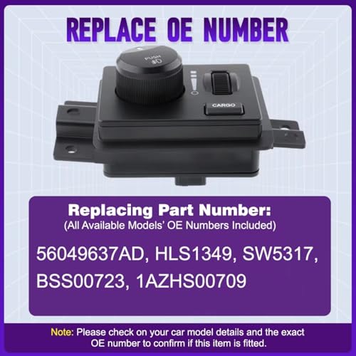 Interruptor del faro rota sustitución botón 56049637AD Ram 5500 2010 4