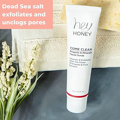 Hey Honey Skincare Propolis and Dead Sea Salt Microdermabrasion Facial Scrub For Sensitive Skin | Non-Abrasive Exfoliating Aimed Brighten Acne Scars, Remove Blackheads & Dead Skin Cells | 2.2 oz - Image 6