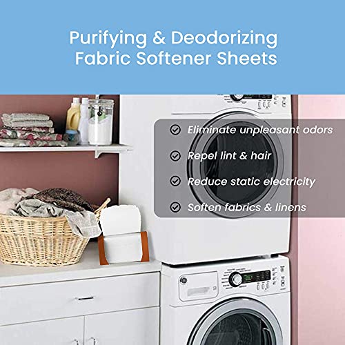 Mirai Clinical Purifying and Deodorizing Fabric Softener Dryer Sheets with Natural Japanese Persimmon, Fragrance-Free, Anti-Nonenal Odor, Anti-Wrinkle Dryer - 80 Sheets