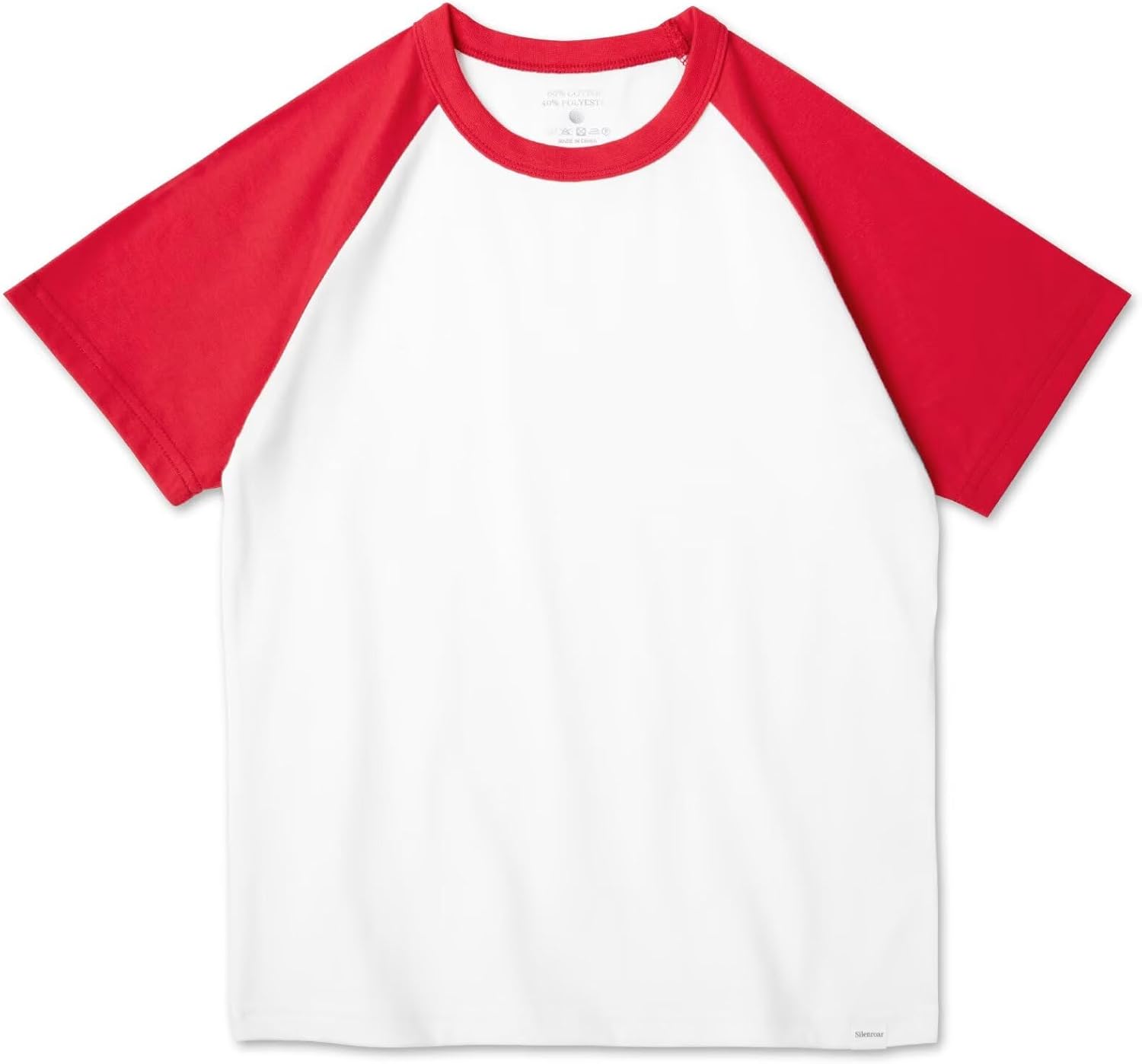 Boys Tshirt Raglan Short Sleeve Shirt Cotton Blend Basic Tees Breathable Baseball T-Shirts Light Weight