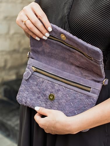 Image of Jild Hobo Style Woven Bag for Women - Soft Handmade Genuine Leather Work Tote Bag - Cross Body Womens Purse