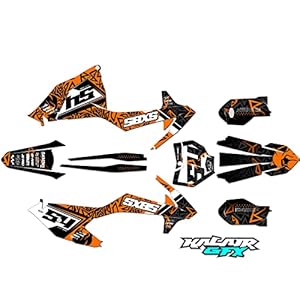 Kalair Gfx Graphics Kit For Ktm Sx85 85Sx (2018-2023) Cyrus Series Orange 09 Mil - Dirt Pit Bike Motorcycle Stickers, Dirtbike Racing Automotive Decal Motocross Accessories No-Plastics 3 515cxbg rql. sl500 . ss300