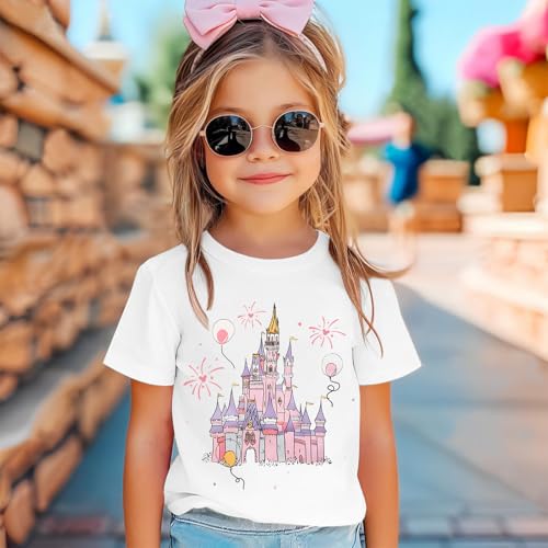Image of Magical Shirts for Girls Animal Kingdom Shirt Kid Magic Princess T Shirt Castle Graphic Tees Summer Short Sleeve Tops