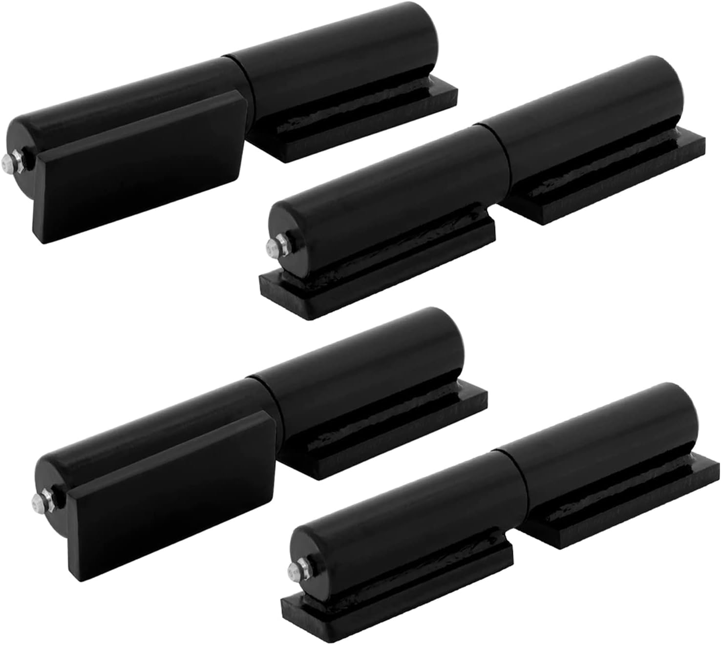 4PACK Gate Hinge, Heavy Duty (7"), Weld-On Install, Wood/Metal Fence - Black