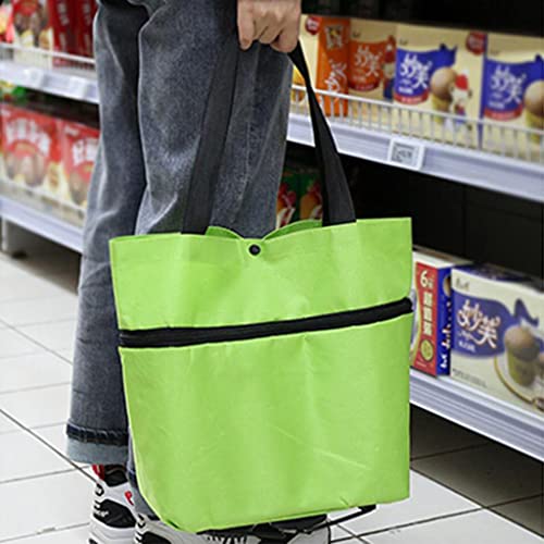 YBYWL Einkaufstasche 2 In 1 Faltbare Einkaufswagen Einkaufstrolley-Tasche mit 2 Rädern, Leichte Gepäck Tasche… – Bild 3