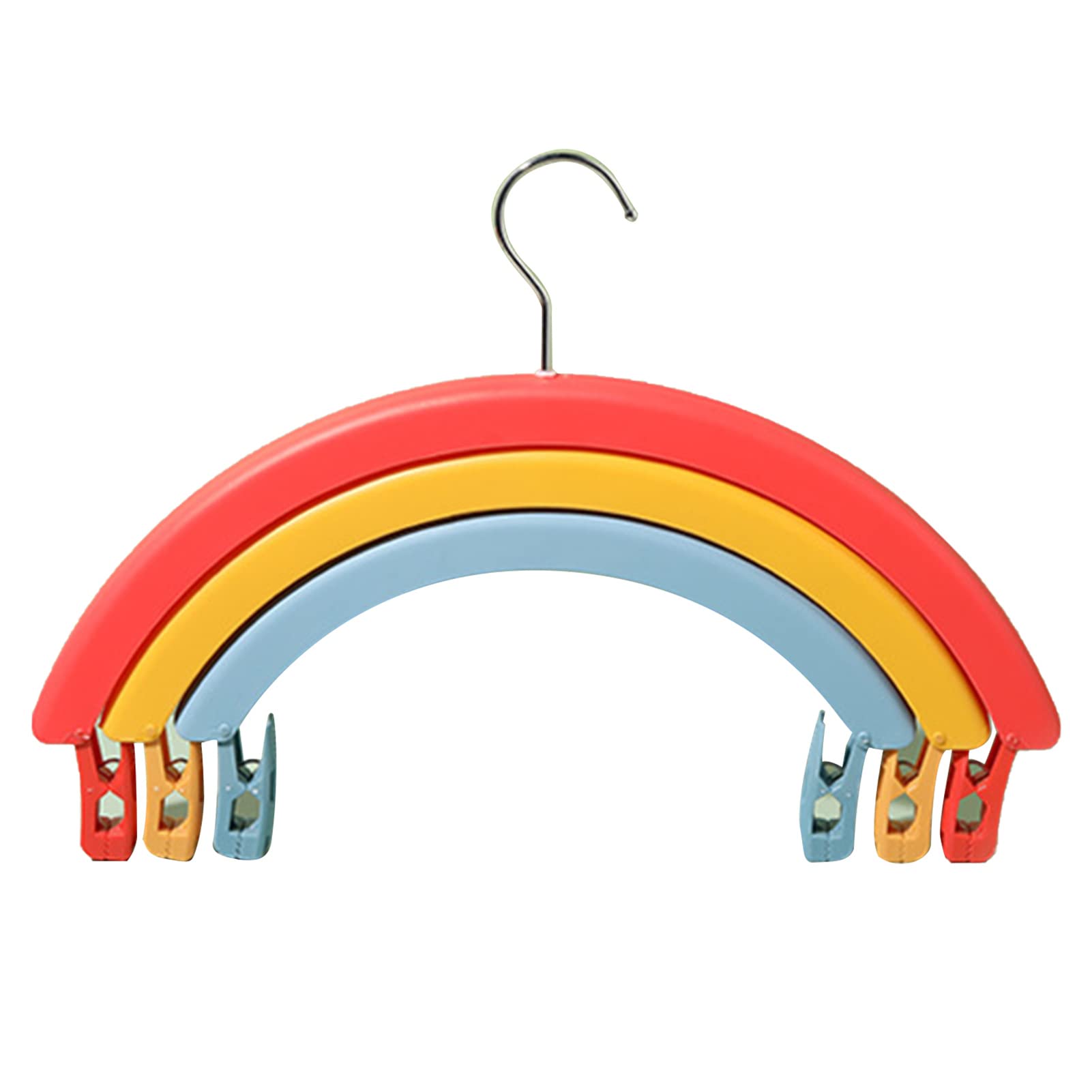 Cocoarm Grucce Arcobaleno, Gruccia per Abiti in Filo di Acciaio ABS PP con Clip, Design Rotante Pieghevole a 3 Strati, Impugnatura Antiscivolo, 16,1 X 11,4 Pollici per Uso in Dormitorio della (3
