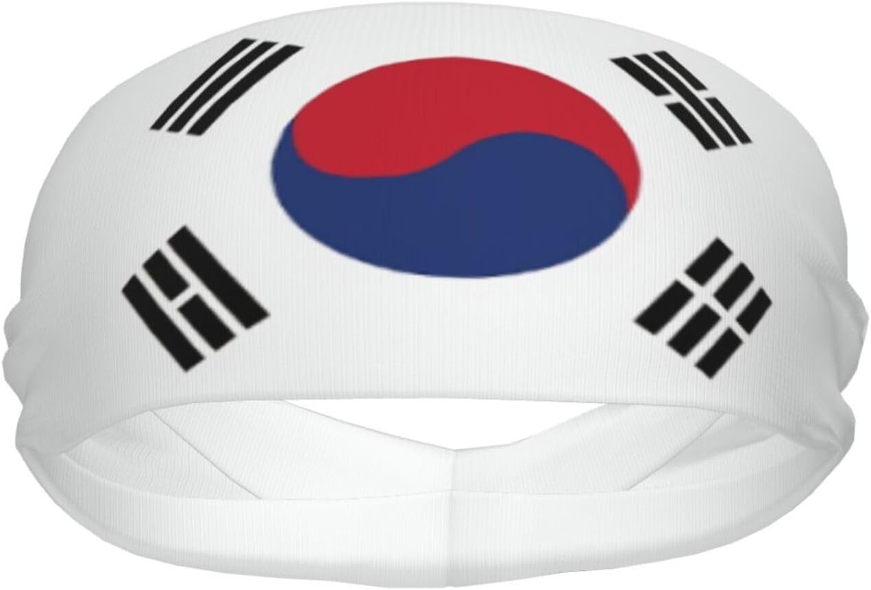 South Korea Flag Headbands for Men and Women Sweatband & Sports Headband for Running,Yoga and Hairband