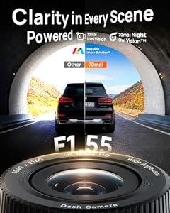 70mai A900 4K+4K Dash Cam Front and Rear, 4G Remote View Dash Camera for Cars, App Control, Night Vision, Parking Mode, Includes 64GB Card, WiFi & GPS — photo 3 of 6