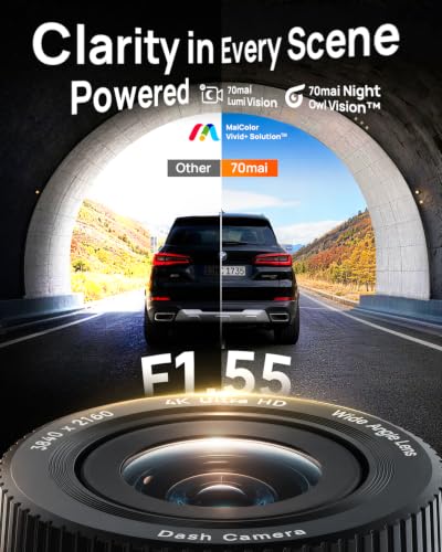70mai A900 Dual 4K Front & Rear Dash Cam w/ WiFi 6, GPS, Night Vision & 64GB Card - image 3
