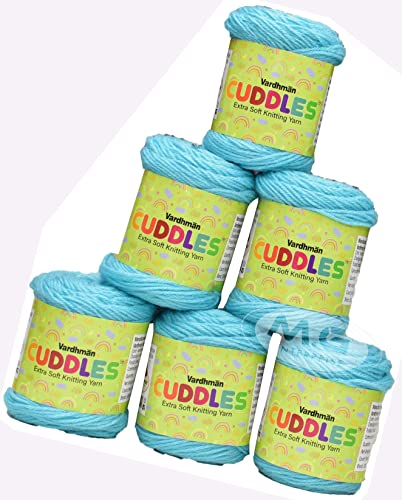 Image of Vard Hman 100% Acrylic Wool Sky 6 PC Baby Wool Ball Hand Knitting Wool /Art Craft Soft Fingering Crochet Hook Yarn-F Art-ADDC