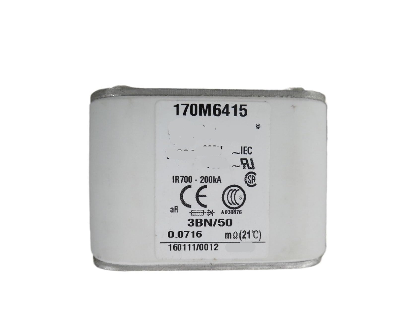 Fusible 170M6412 cartouche de protection électrique pour onduleur 1600A