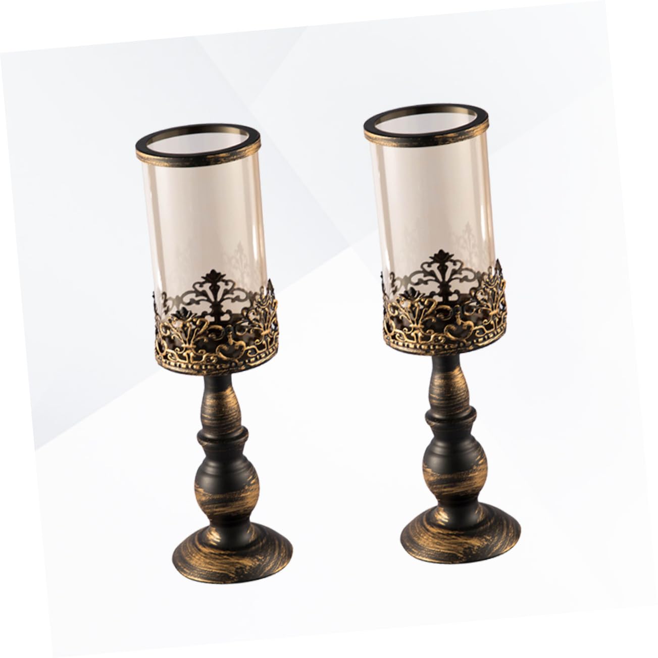 Candelabro de Metal Dorado, 2 Piezas, Estilo Creativo | Acabado Romántico y Delicado, Reutilizable para Cocina y Salón, Pieza Decorativa para Bodas y Hoteles