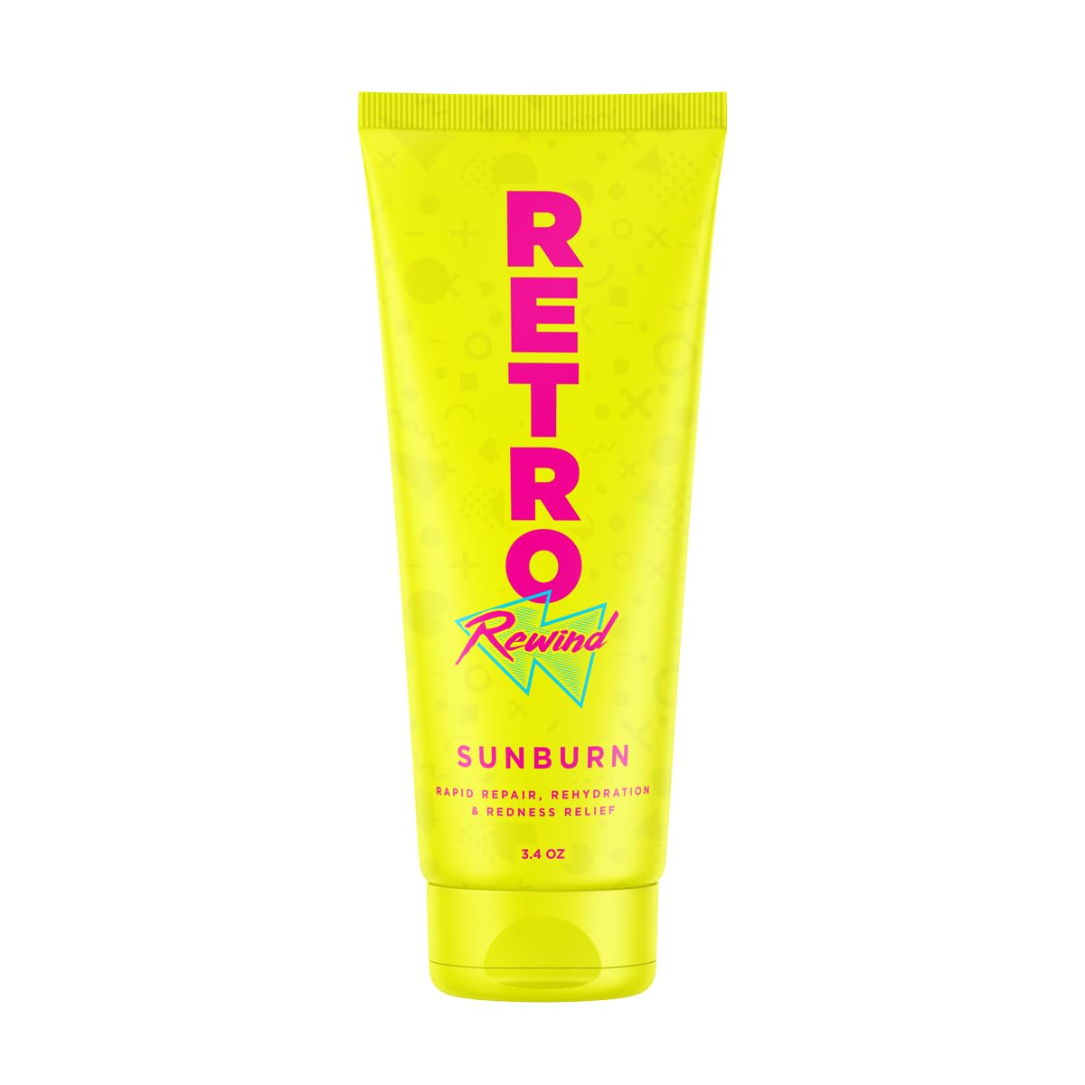 RETRO Rewind Sunburn After Sun Cream, Rapid Repair and Redness Relief, Yellow, 3.4 oz, Travel Size, Hydrating Moisturizer for Sun Damaged Skin