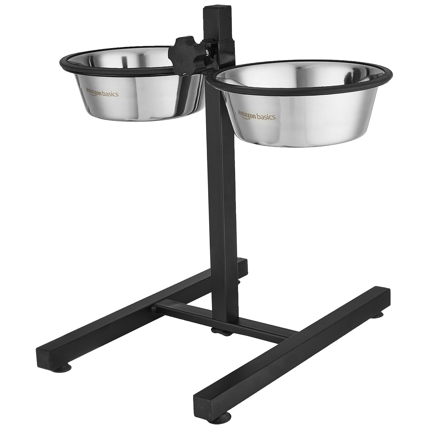 Amazon Basics Adjustable Double Diner for Pet Food and Water | 1500 ml Each | Two Removable Stainless Steel Bowls | Cat and Dog Food Bowl | Adjustable Height | Extra Rubber Support | H-Base (B0CH3GP8D1) Amazon Price History, Amazon Price Tracker