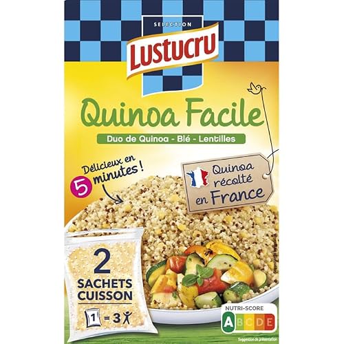 LUSTUCRU Mélange de quinoa, blé et lentilles sachets cuisson 300 g