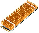 Tobo M.2 SSD Heatsink with Thermal Conductive Adhesive Film Anti Thermal Board Heatsink CPU IC Chip Circuit Board for LED Amplifier Aluminum 70mm × 22mm × 3mm TD-1037PC (Pack of 2, Golden) gallery image