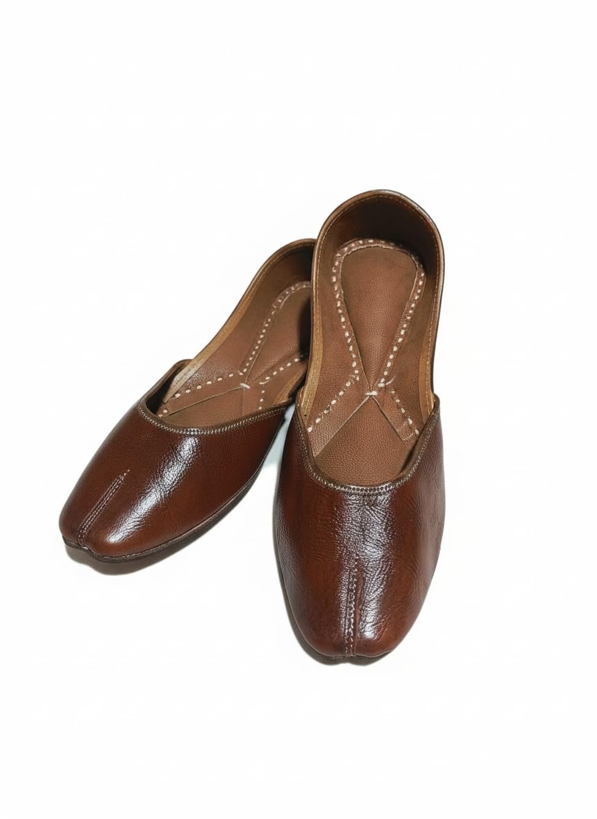 vesora Bhumi Dark Brown Punjabi Jutti/Mojari for Women | Smooth Leather Finish | Timeless Minimalist Luxe | Model B7-picture-38