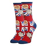 Women's Novelty Socks for Mr Bean, Oooh Yeah Funny Socks, Cool Socks (fits Shoe Size 5 to 10) (Hanging with Mr Bean)