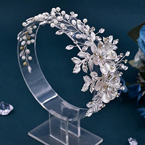 Ulapan Bridal Hair Combs Crystal Wedding Headbands Head Pieces Rhinestones Hair Accessories For Brides Bridesmaid Womens (Silver Comb) #TOP2