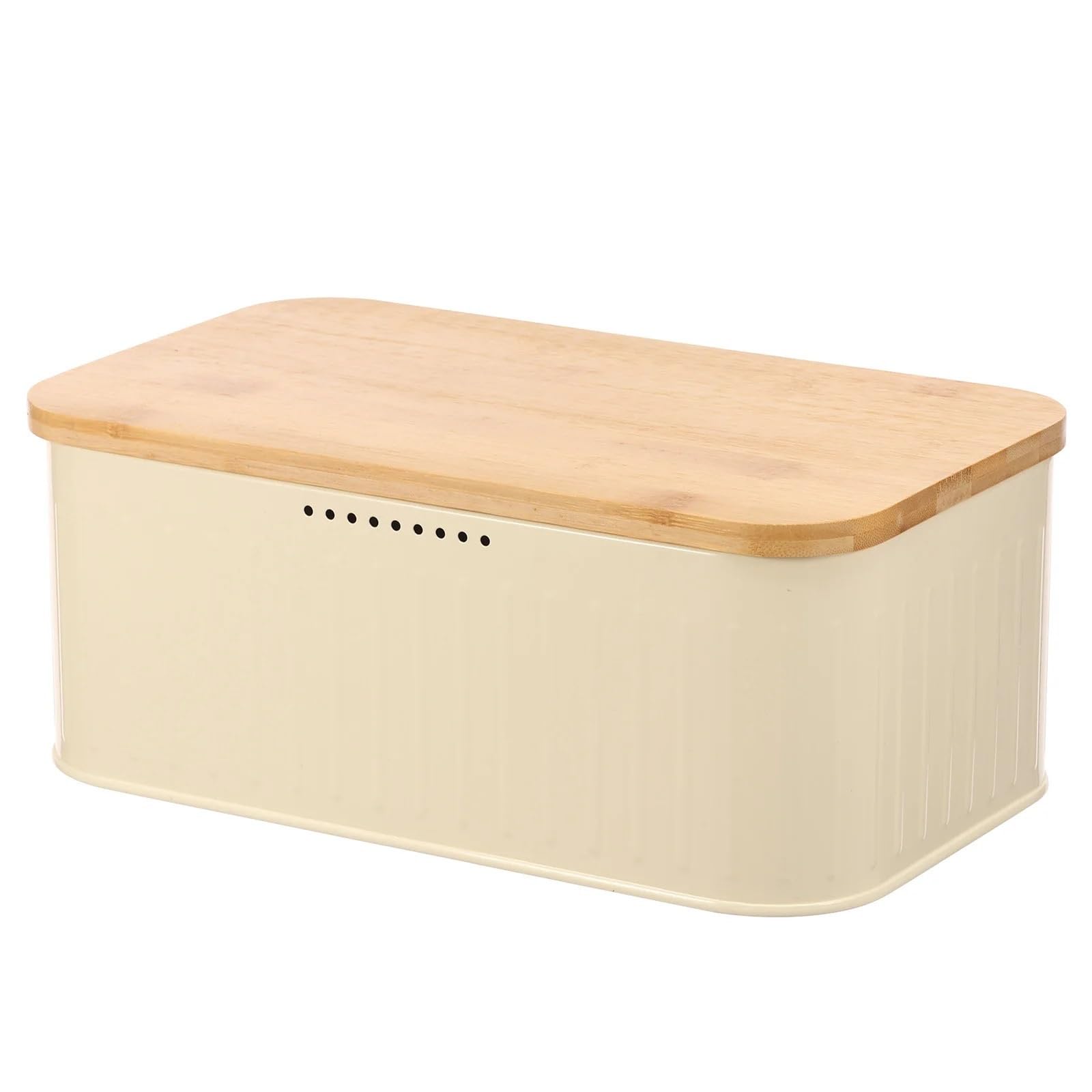 LSNNMU Metal Bread Box With Ventilation Holes Storage Kitchen Container With Lid Square Airflow Preservation For Organisation