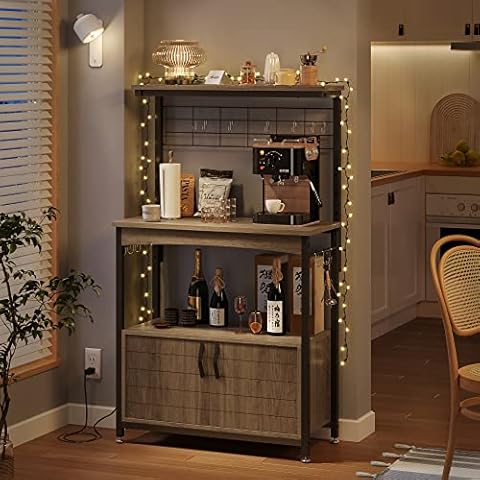 Bestier Microwave Stand with Storage Cabinet Cover