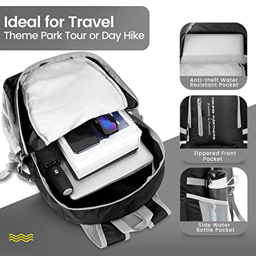 Image of ZOMAKE Lightweight Packable Backpack, Water Resistant Foldable Daypack 35L | Light Hiking Backpacks Collapsible Day Pack for Travel, Everyday Carry, Multi Compartment Storage, Adjustable Strap (Black)