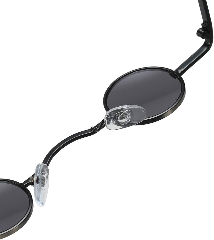 KESYOO Circle Glasses Small Round Frame Sunglasses Creative Eyeglasses Decorative Party Glasses Beach Eyewear for Men Women (Black) - Image 3