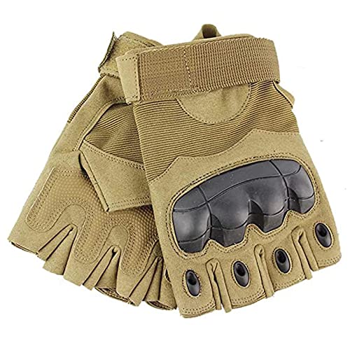 Tactical Glove Hard Knuckle Fingerless Half Finger Outdoor Cycling Motorcycle Hiking Camping Driving Gloves Guante (Brown, X-Large) Tactical Glove Hard Knuckle Fingerless Half Finger Outdoor Cycling Motorcycle Hiking Camping Driving Gloves Guante (Brown, X-Large)