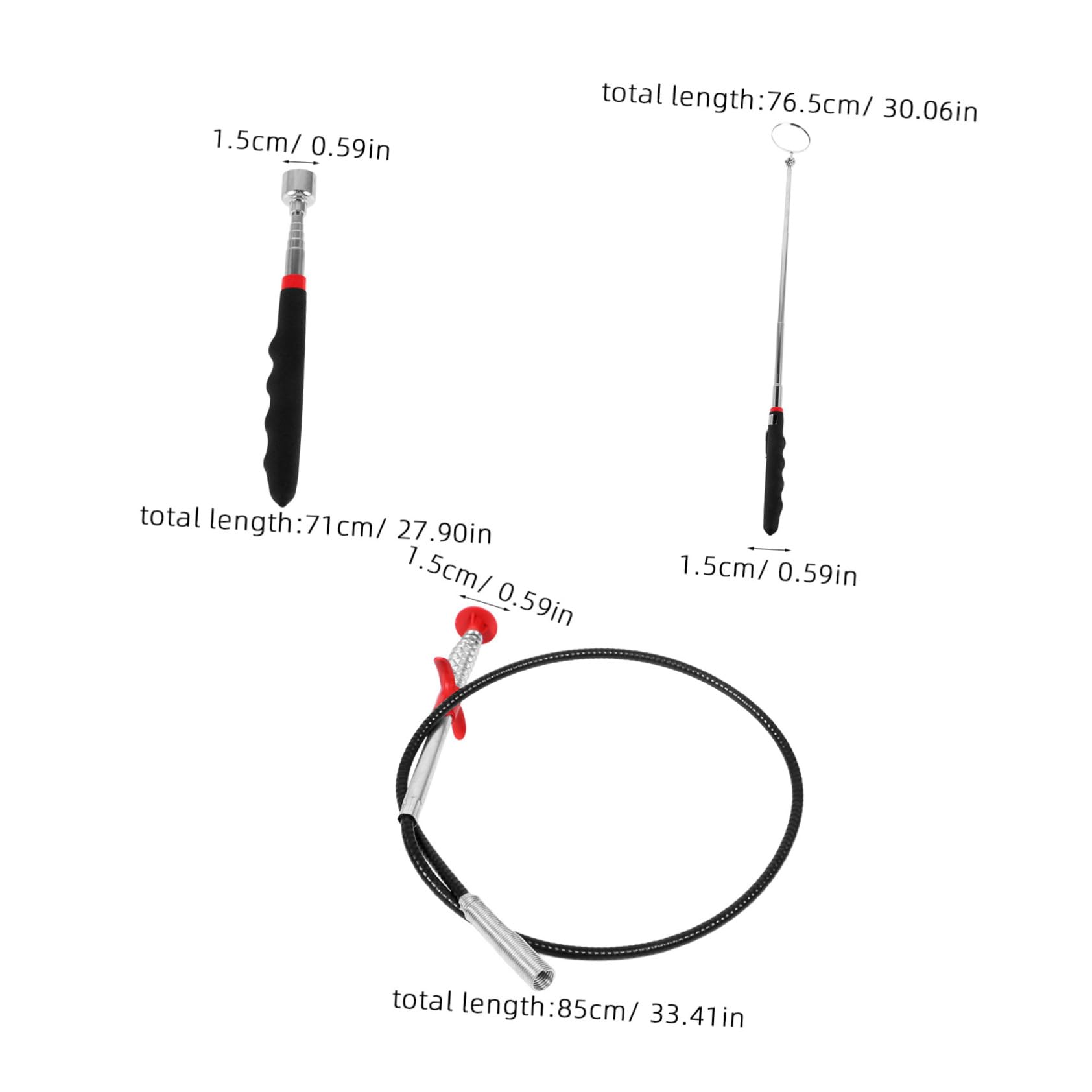 PRETYZOOM 1 Set Telescope Mirror Adjustable Inspection Mirror for Mechanic Inspection Mirror for Vehicle Extendable Mirror Inspection Mirror for Car Telescoping Mirror Grabber Tool Silver
