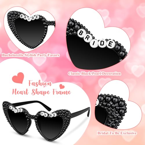 JUSTOTRY Bride Sunglasses for Bachelorette Party - Black Bride or Die Glasses Engagement Favors Bridal Shower Accessory Till Death Do Us Party Bachelorette Decorations 5
