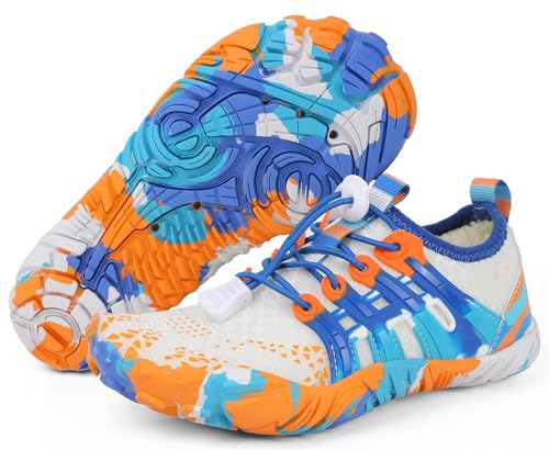 Image of Kids Water Shoes Boys Girls Quick Dry Aqua Socks Barefoot Beach Pool Swim Hiking Lightweight Non-Slip Outdoor