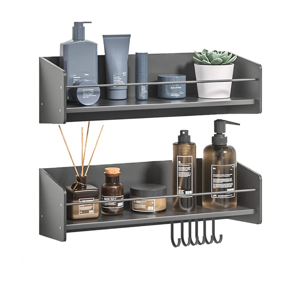 YQIRONRI Shower Caddy Black Caddie Adhesive Shelf No Drilling rust-proof Wall Mounted space aluminum for kitchen bathroom-1 layer