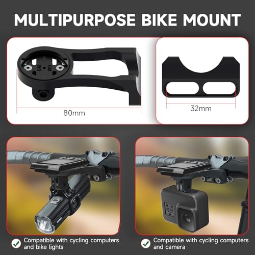 Image of Bike Computer Mount for Garmin - Out Front Combo Mount for Wahoo Elemnt,Wahoo Elemnt Bolt, Wahoo Elemnt Mini, Bryton Cateye, Gopro and Bike Light Adapter