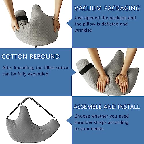 Post Shoulder Surgery Pillow, Rotator Cuff Pillow, Shoulder Pillow for Shoulder Pain Side Sleeper, Arm Pillow for Adults After Surgery, Shoulder Pillow with Sling-for Pain Relief Sleeping (Grey)