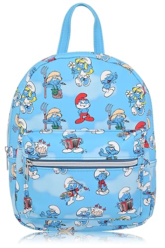Fast Forward Smurfs Backpack for Women, Men, Boys, Girls, Unisex | Cute PU Leather 10