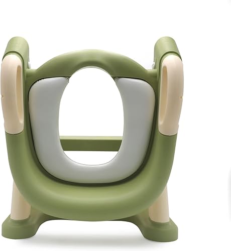 Vista 30 de HTTMT - Escalones infantiles con asiento de bebé para baño, ET-BABY001/002 Verde
