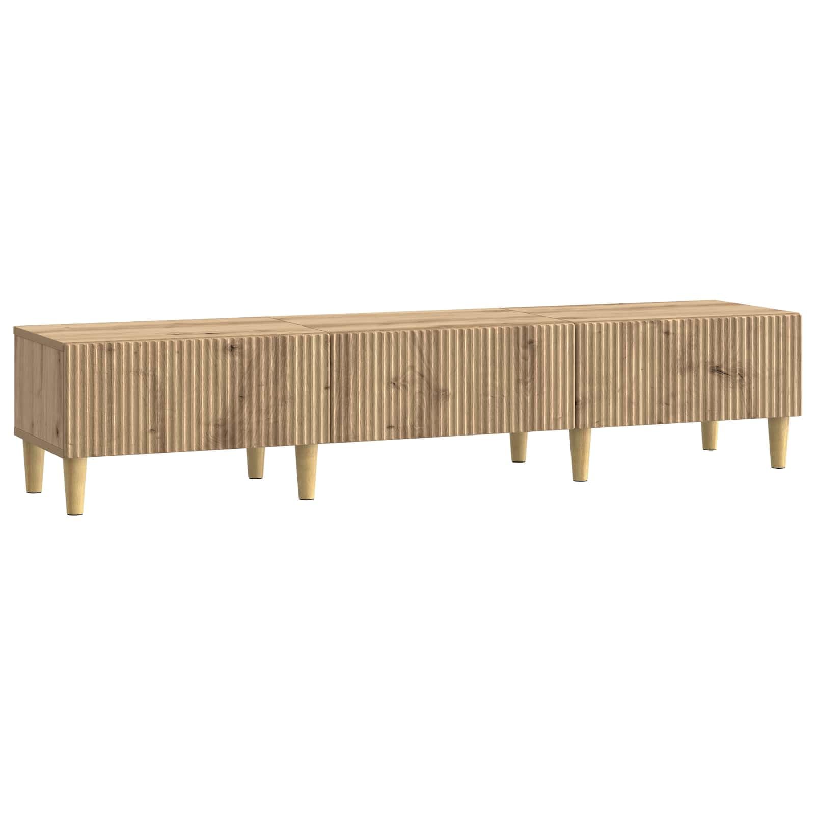 Mobile TV in rovere Artisan, 147 x 34,5 x 30 cm, con cassetti, spazio e gestione dei cavi, per soggiorno, home theater, gaming e moderna console multimediale