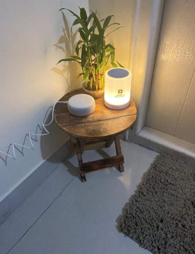 Image of Small Coffee Tables for Living Rooms, Mid-Century Modern Solid Wood Coffee Table, and Coffee Table with Storage (Round)