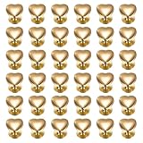 QUARKZMAN 36 Herzförmige Nieten 10mm Rohrdoppelkopf Metall Gold