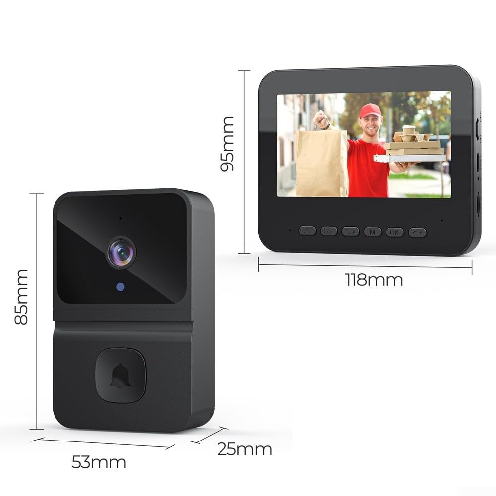 Sonnette Vidéo Fil 4.3 Pouces Écran LCD Sonnette Vidéo Fil 4.3