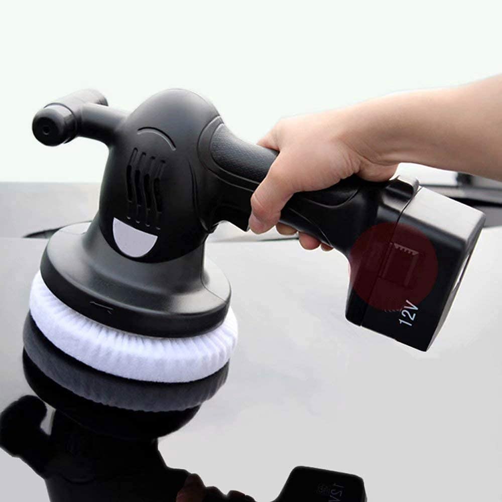 Máquina pulidora de automóviles, 12 V inalámbrica y con Cable Recargable de Doble Uso, 6 Pulgadas con 2 baterías, 5 Kits de Pulido, pequeña y Potente para pulir automóviles, Madera, Metal, Muebles
